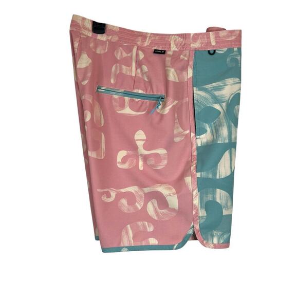 ROARK The Chiller Surfboard Series Shorts in Pink & Seafoam Green Mens 34" Waist - Picture 6 of 13